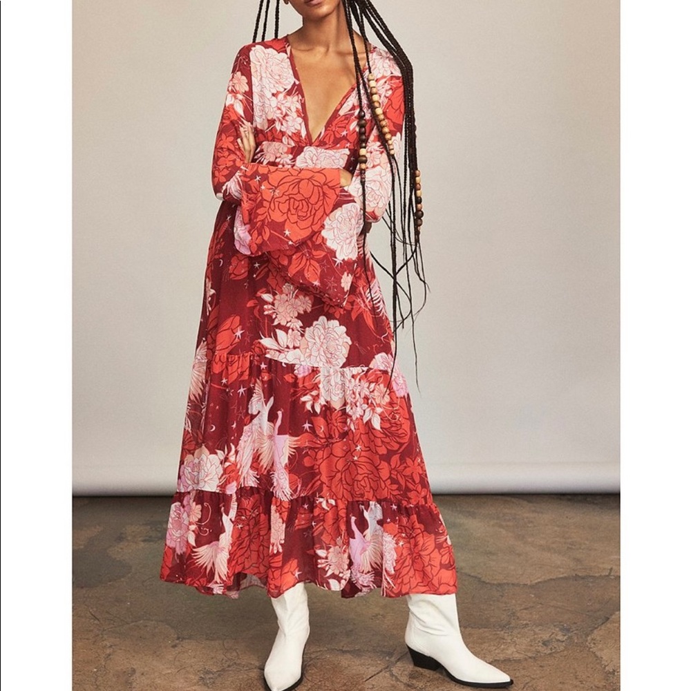 NWT Free People Moroccan Floral Print Maxi Dress